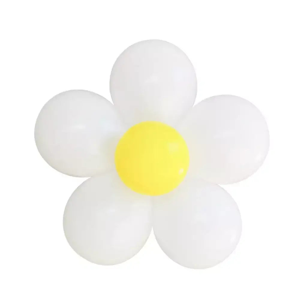DIY White Daisy Latex Balloons 5pk