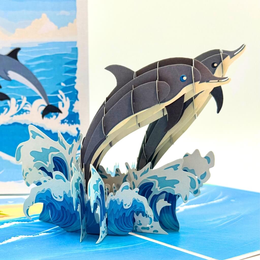 Dolphin Couple Swimming in the Ocean 3D Pop Up Greeting Card – All Occasion