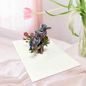 Handmade Australian Native Kookaburra Couple 3D Native Bird Pop Up Greeting Card