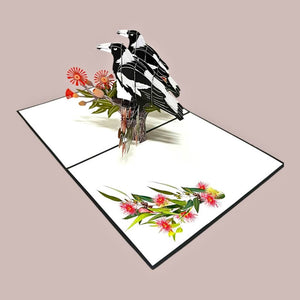 Magpie Couple Pop Up Card