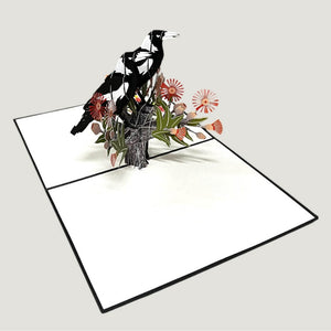 Magpie Couple Pop Up Card