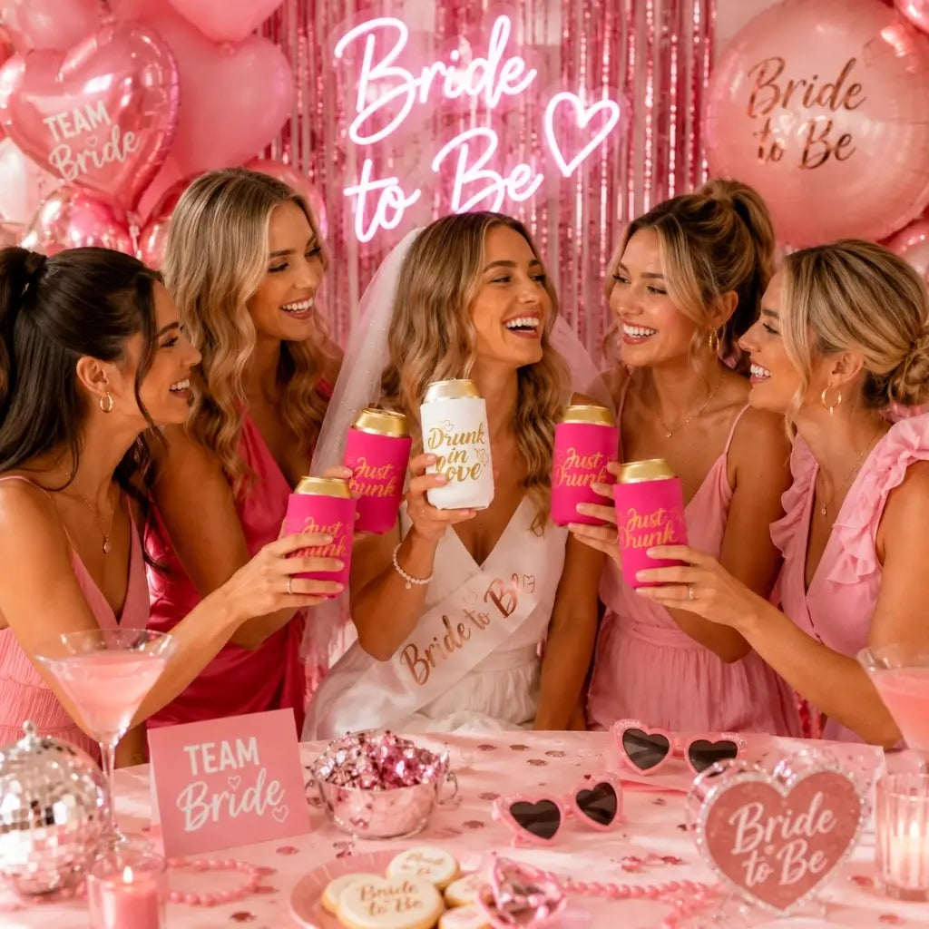 White Just Drunk & Pink Drunk In Love Stubby Holders
