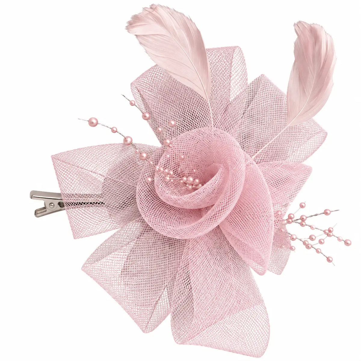  Ibis Amy dusty pink flower fascinator hair clip