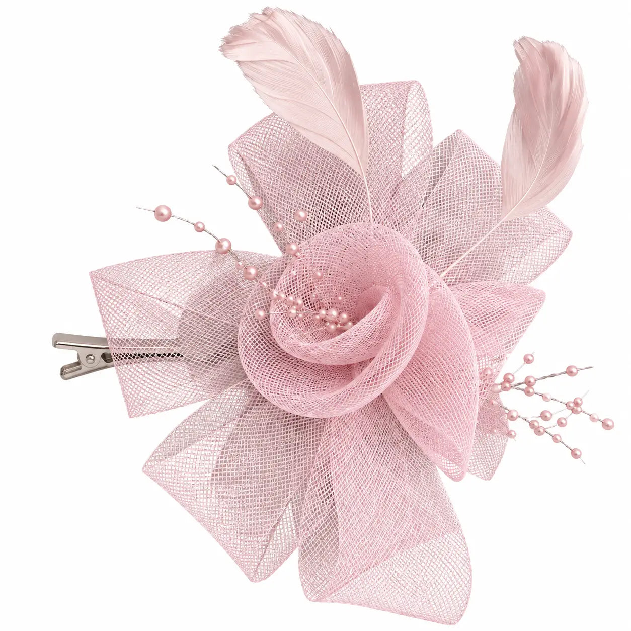  Ibis Amy dusty pink flower fascinator hair clip