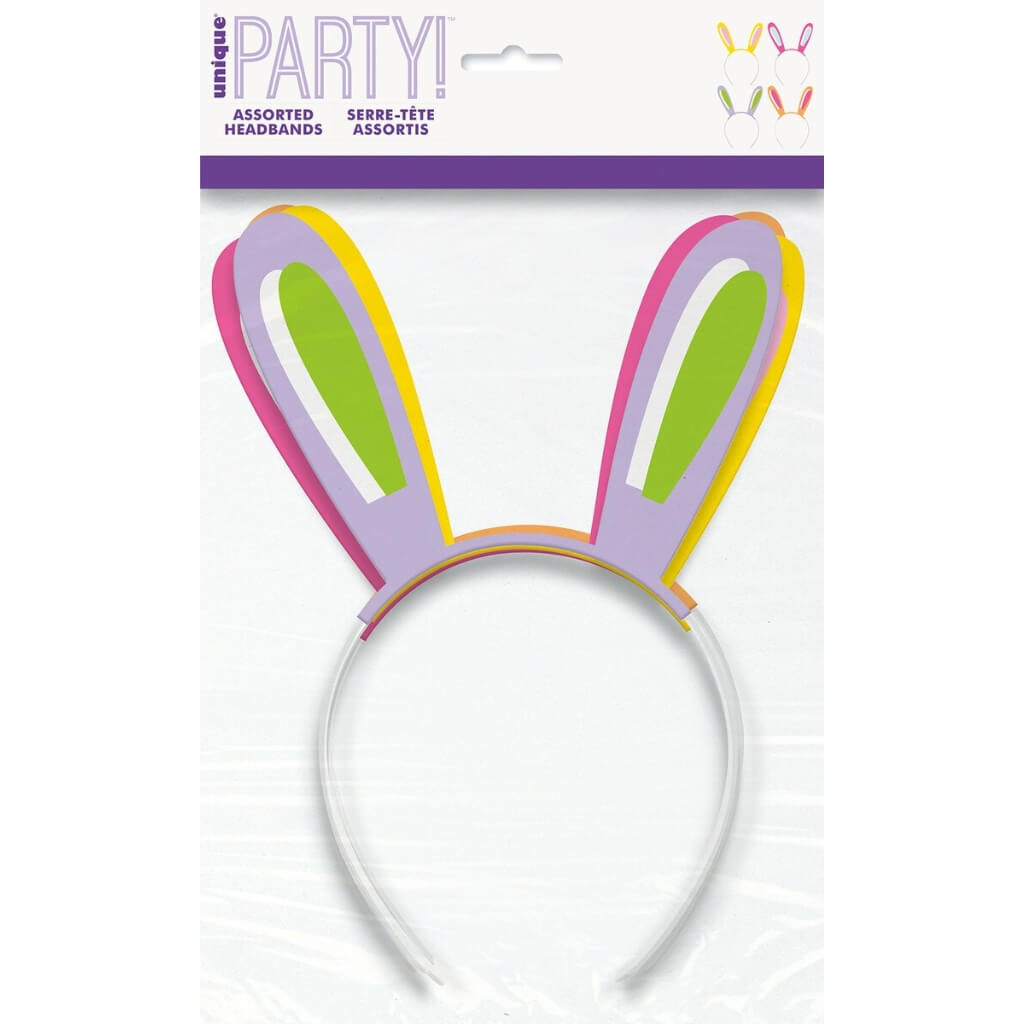 Easter Bunny Ear Headbands 4pk