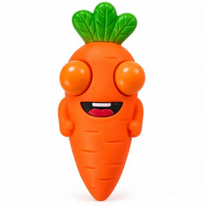 Orange Easter carrot squeeze toy with protruding eyes