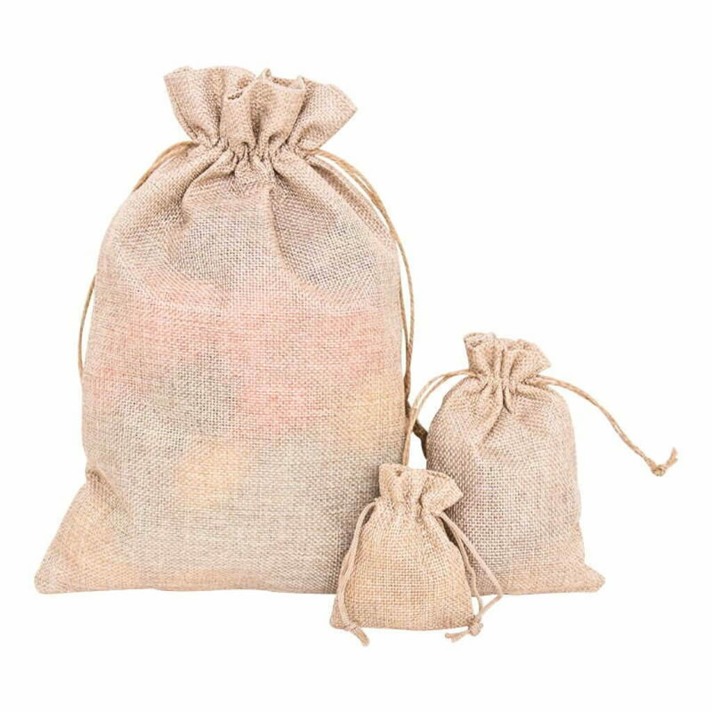 Hessian jute loot bags 20x30cm pack of 6