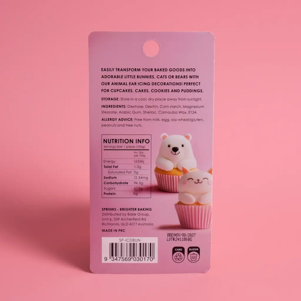 Edible animal ear icing royal sugar cake decorations for baking