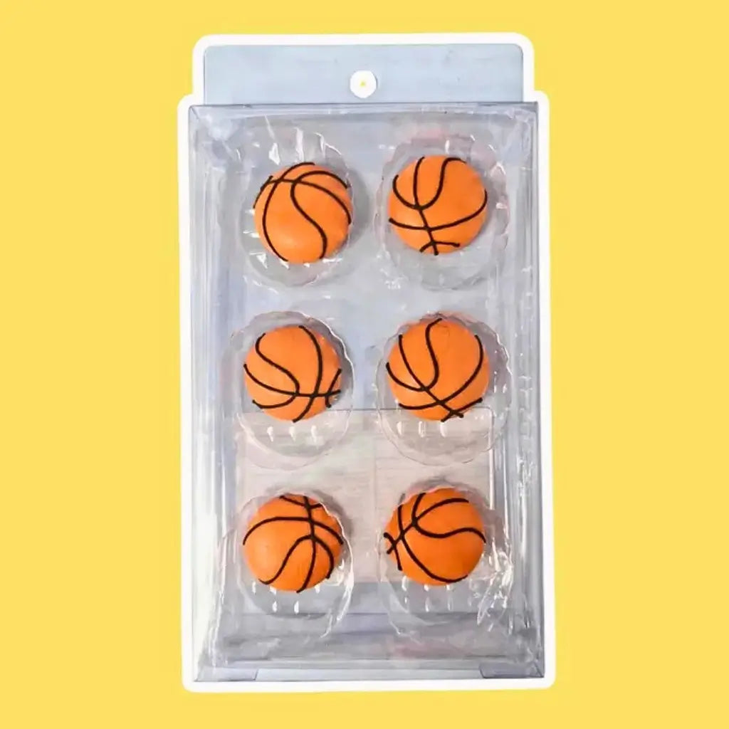 Royal icing edible basketball cake decor