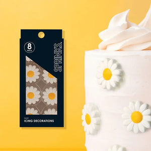 Sprinks daisy cake decorations with yellow centre