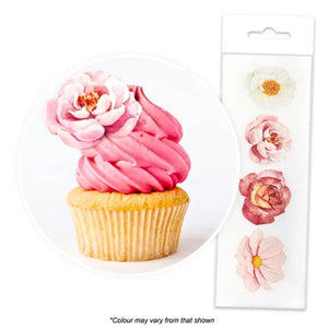 Cake Craft floral wafer toppers for cupcakes