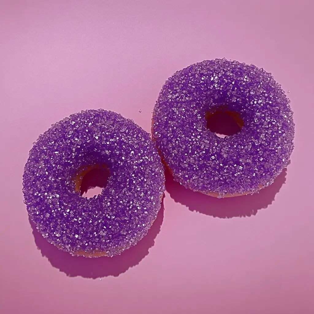 Purple sugar crystals for cakes, cupcakes and cookies