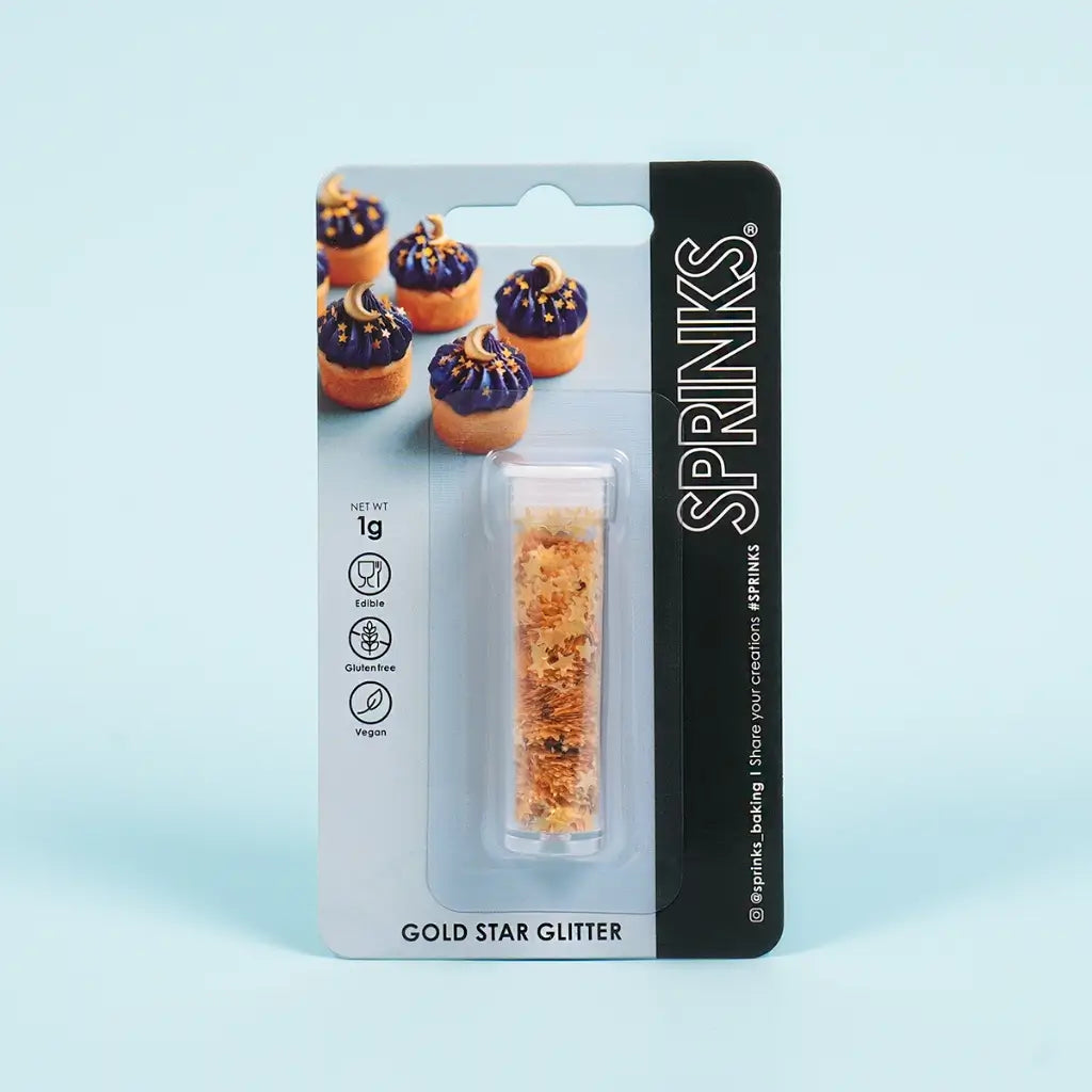 Sprinks gold star glitter shapes 5g pack