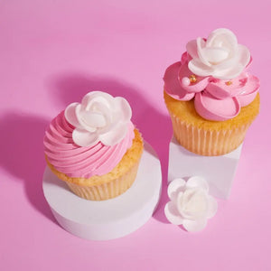 wedding cupcake edible white rosette decorations