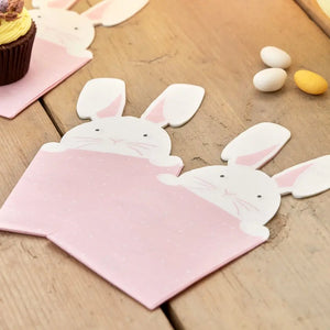 Eggciting Peeking Bunny Easter Napkins 16pk