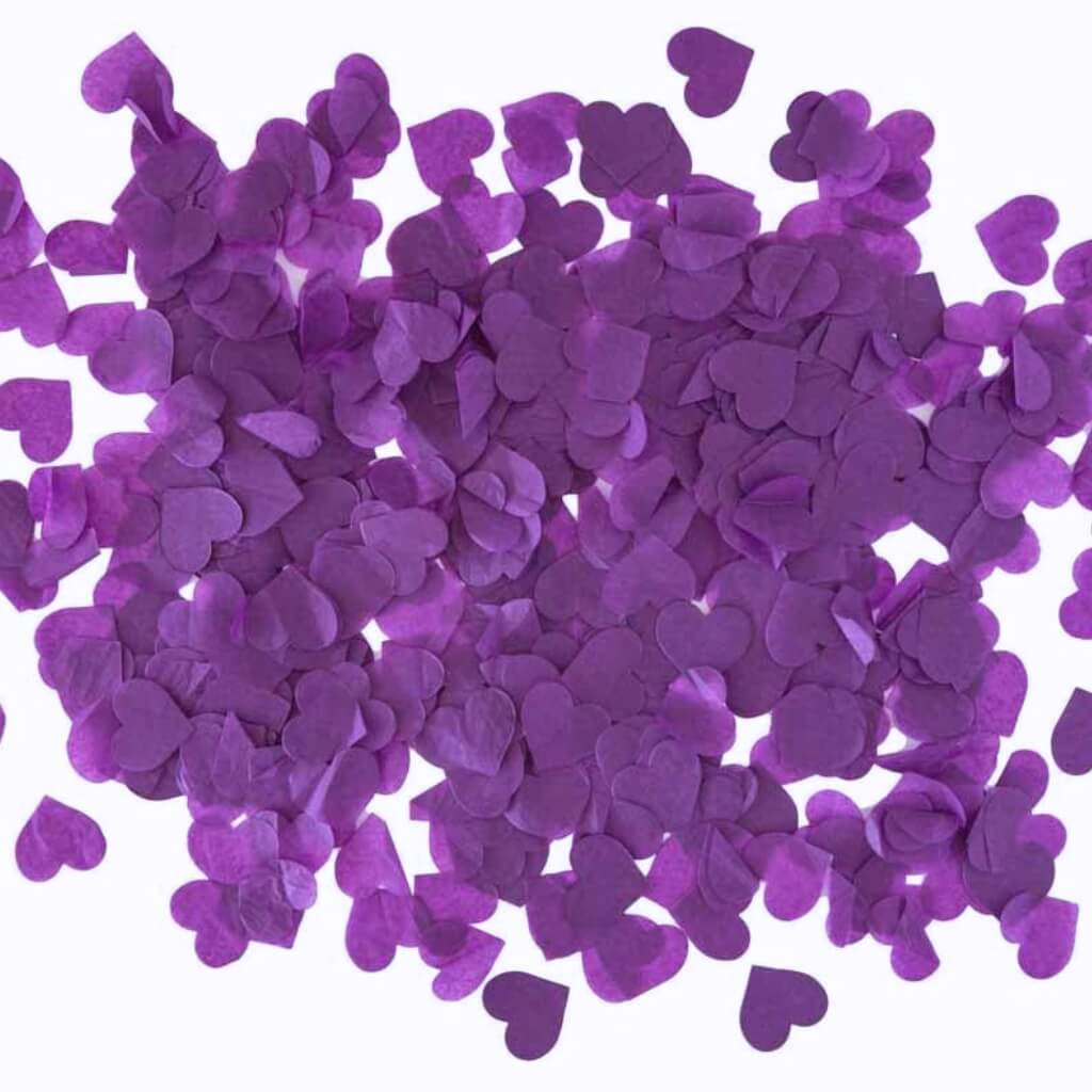 Eggplant Heart Paper Confetti Table Scatters 20g