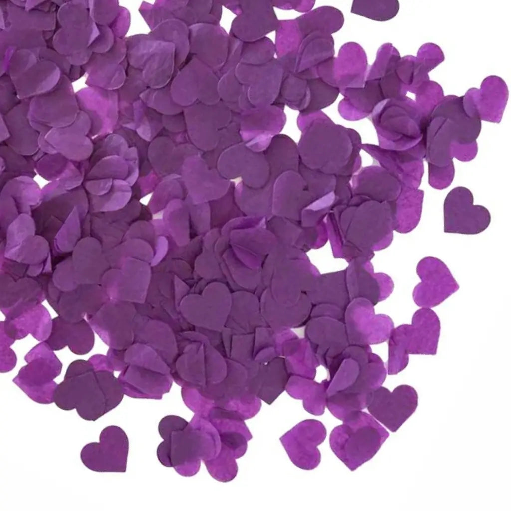 Love Heart Paper Confetti Table Scatters - Eggplant Purple