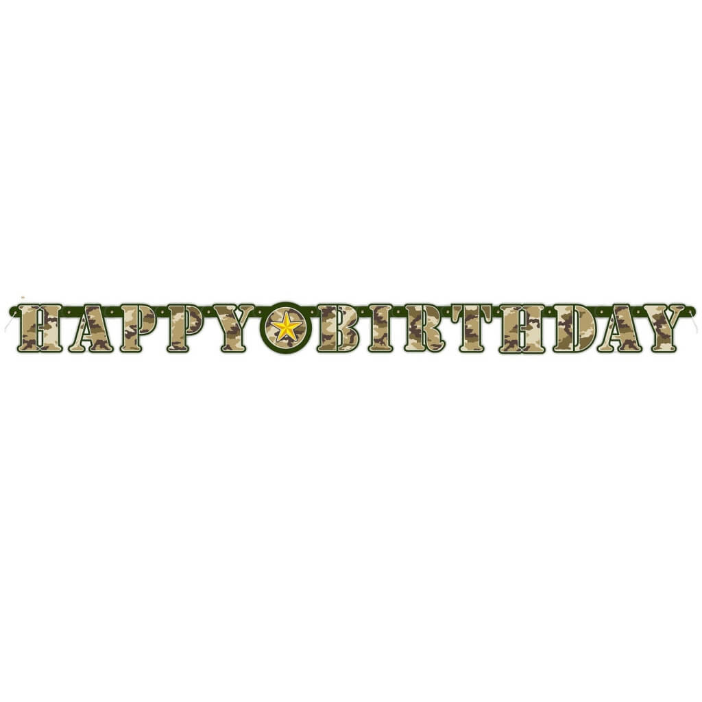 Military Camo Happy Birthday Jointed Banner 1.6m