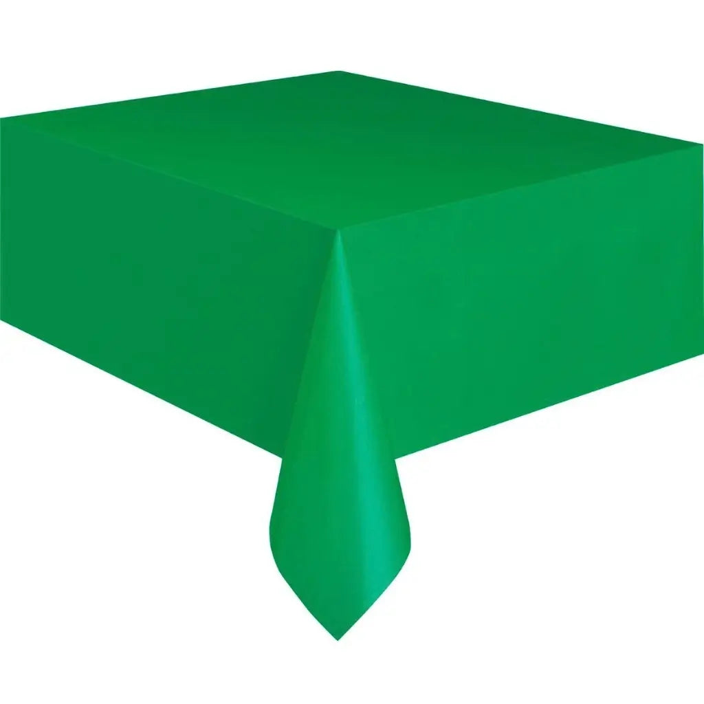 emerald green plastic rectangle tablecover on a white background