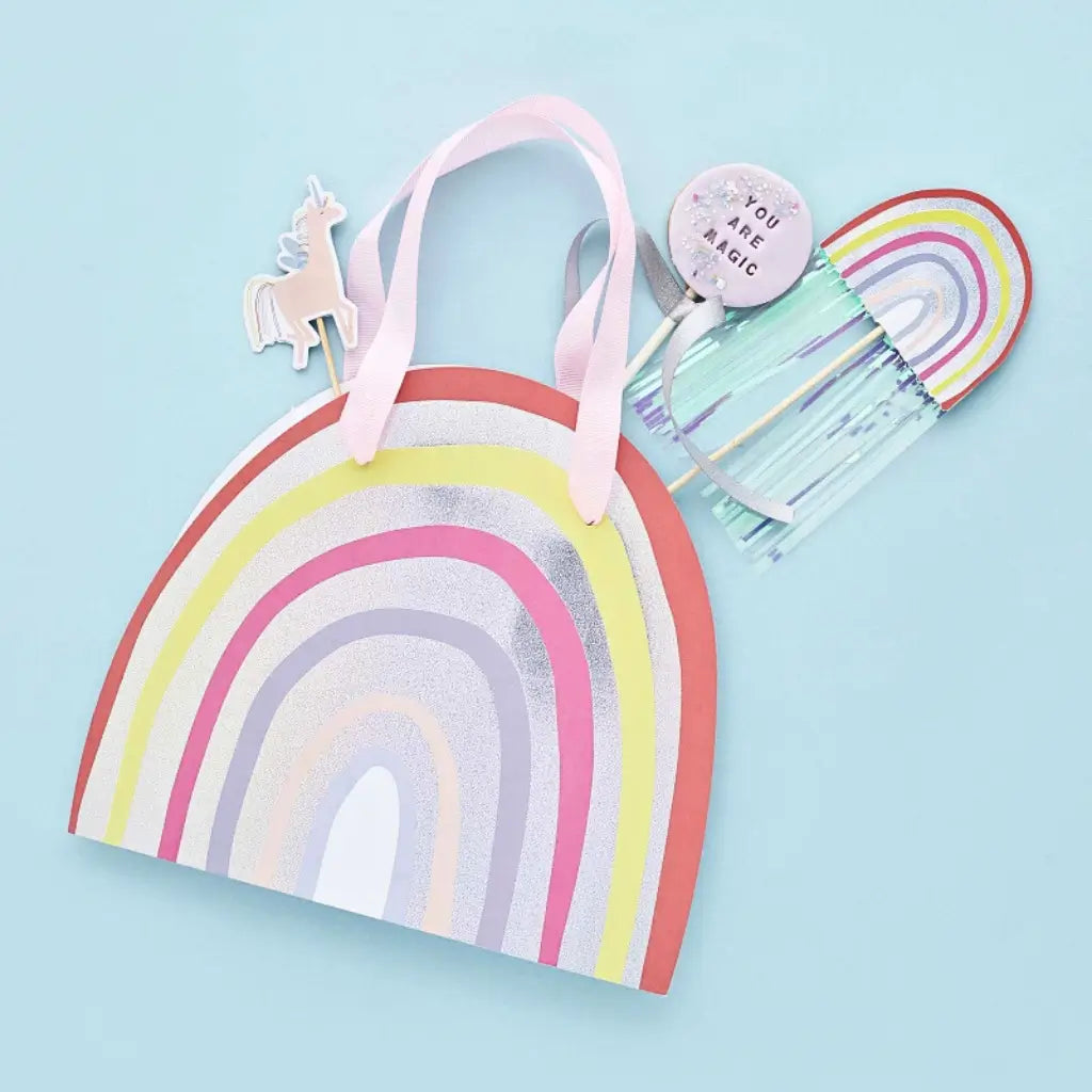Enchanted Rainbow favour bags for kids’ unicorn or pastel birthday parties