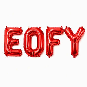 End of Financial Year balloon banner decoration