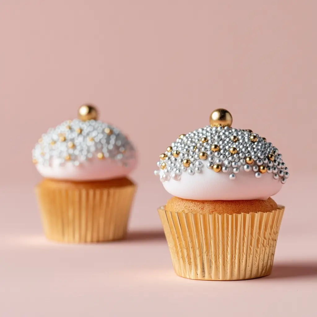 Extra large metallic gold pearl sprinkles for cake decorating