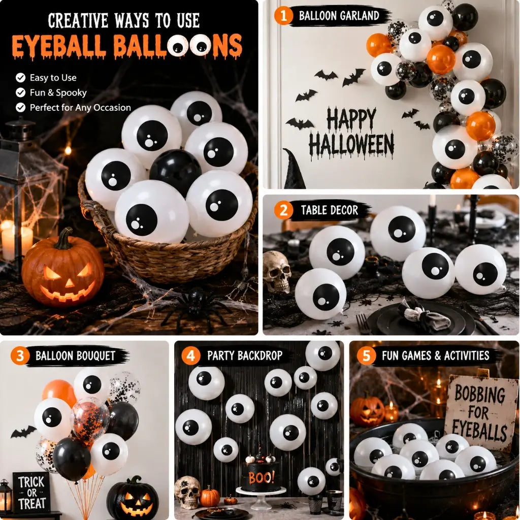 Spooky eyeball balloon decorations