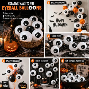 Spooky eyeball balloon decorations