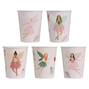 Pink fairy birthday paper cups