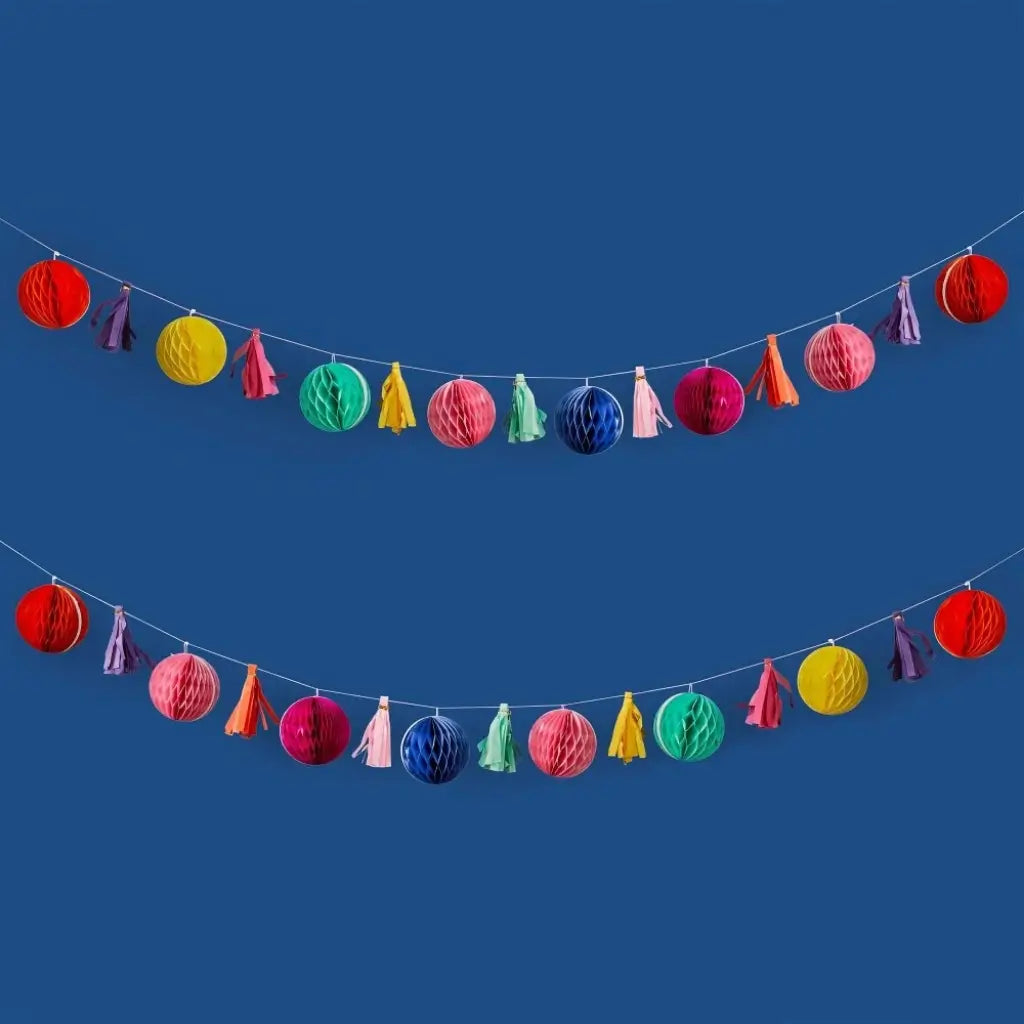 Diwali hanging honeycomb paper garland decoration