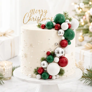 Christmas Foam Ball Cake Topper Set 32 Pack