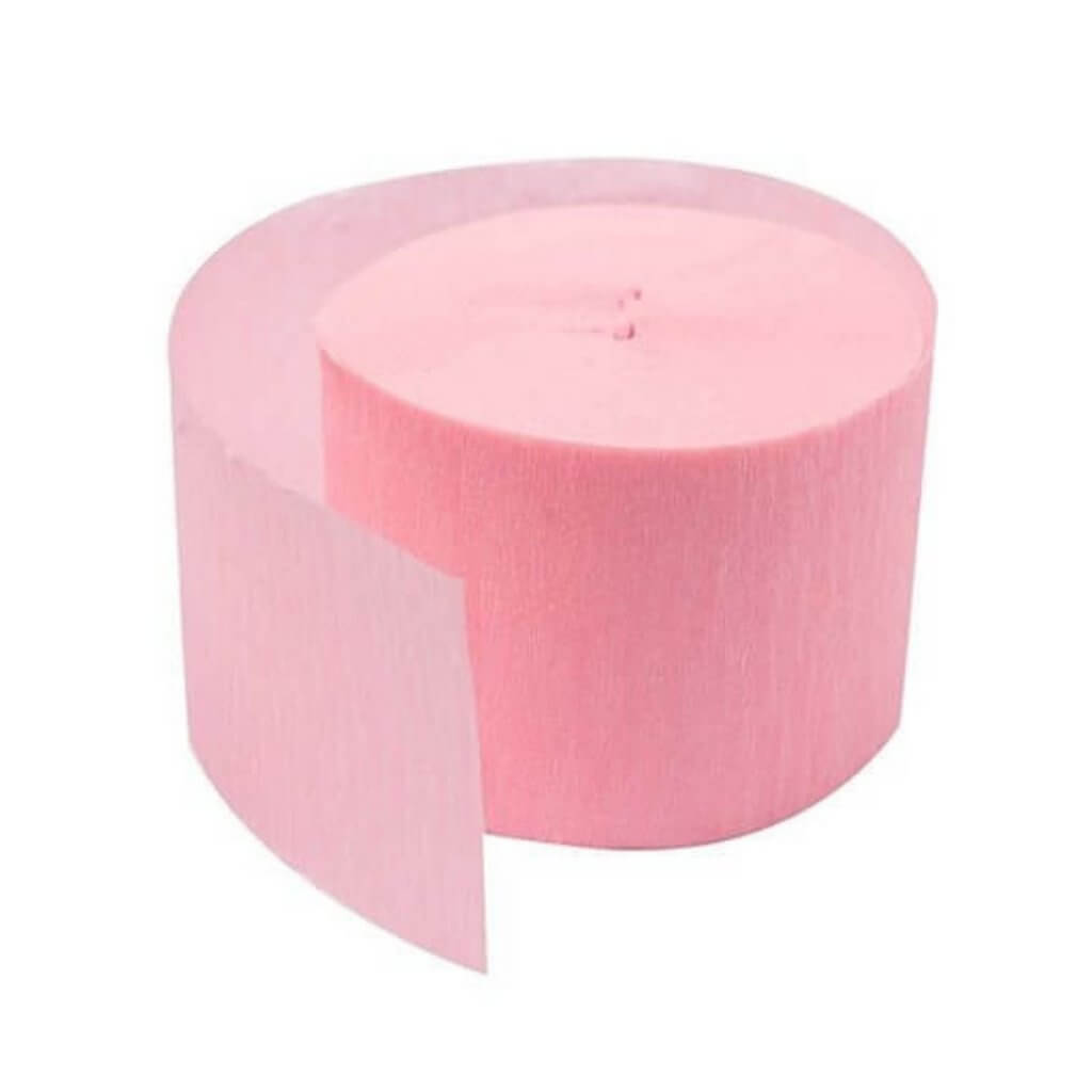 Classic Pink Crepe Paper Streamer Roll