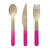 Flamingo Pink Wooden Cutlery Set 30pk