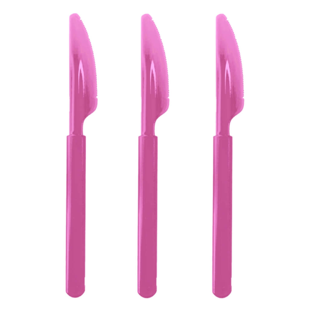 Ultra Heavy Duty Flamingo Pink Plastic Knives 20pk