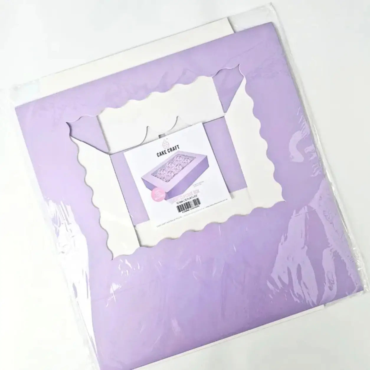 Cake Craft lilac 12 cupcake box with clear window and insert