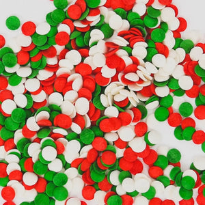 Red, green and white edible Christmas confetti