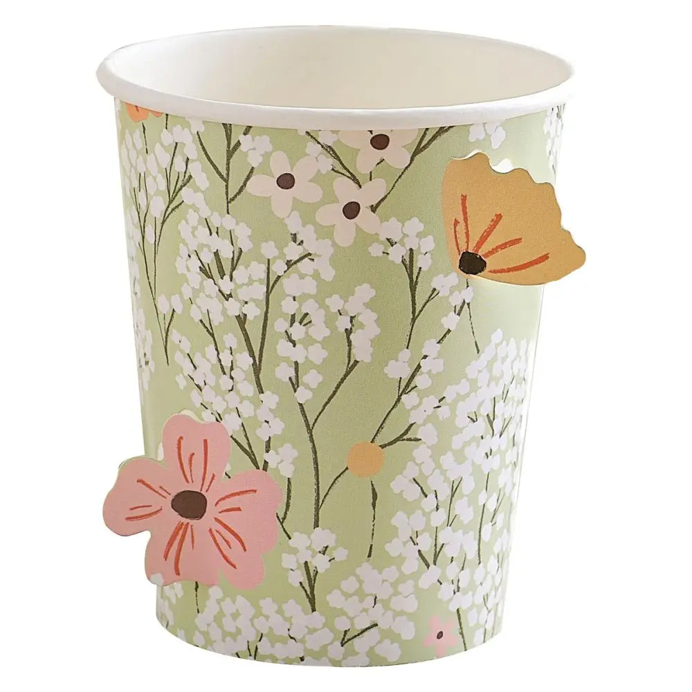 Floral Baby Shower Paper Cups 8pk