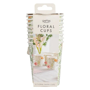 Floral Baby Shower Paper Cups 8pk