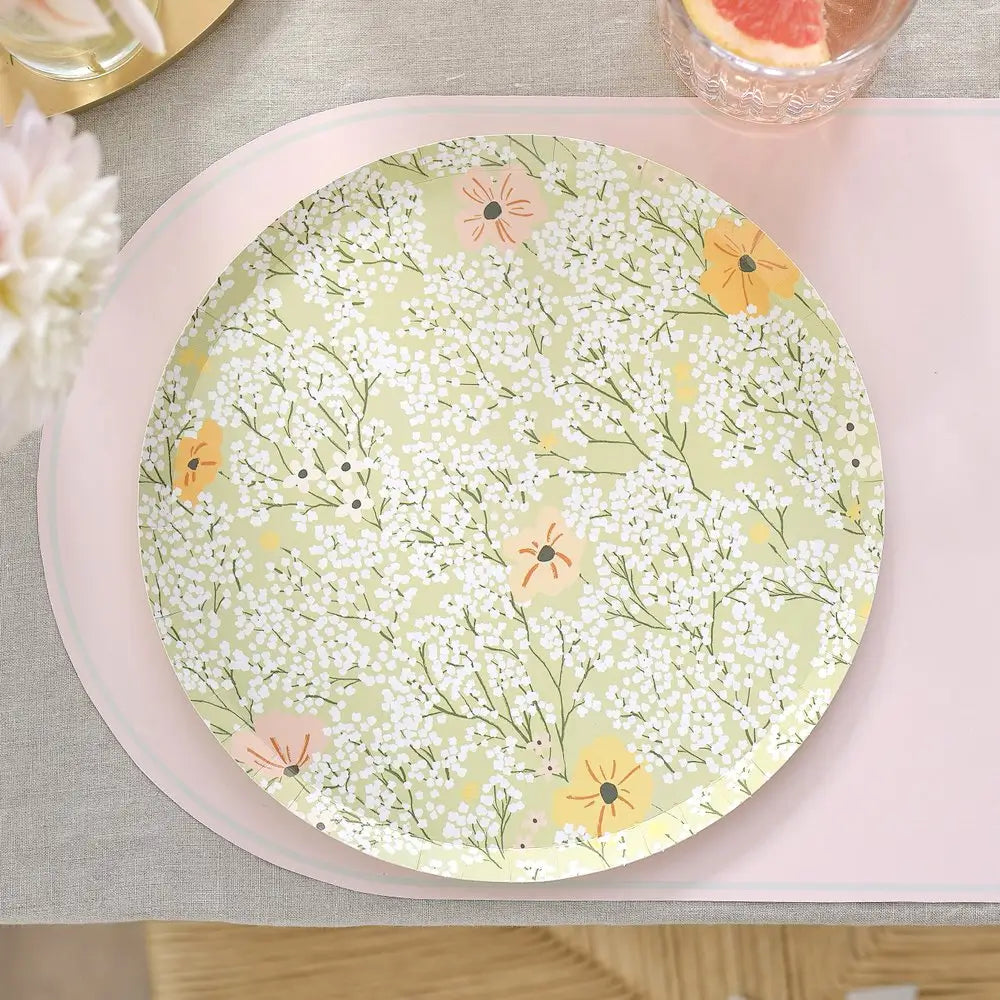 Floral Baby Shower Paper Plates 8pk