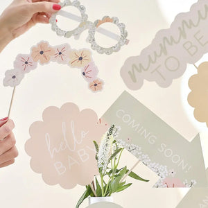 Floral Baby Shower Party Photo Booth Props 10pk