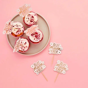 Floral cupcake decorations for first Mother’s Day celebration