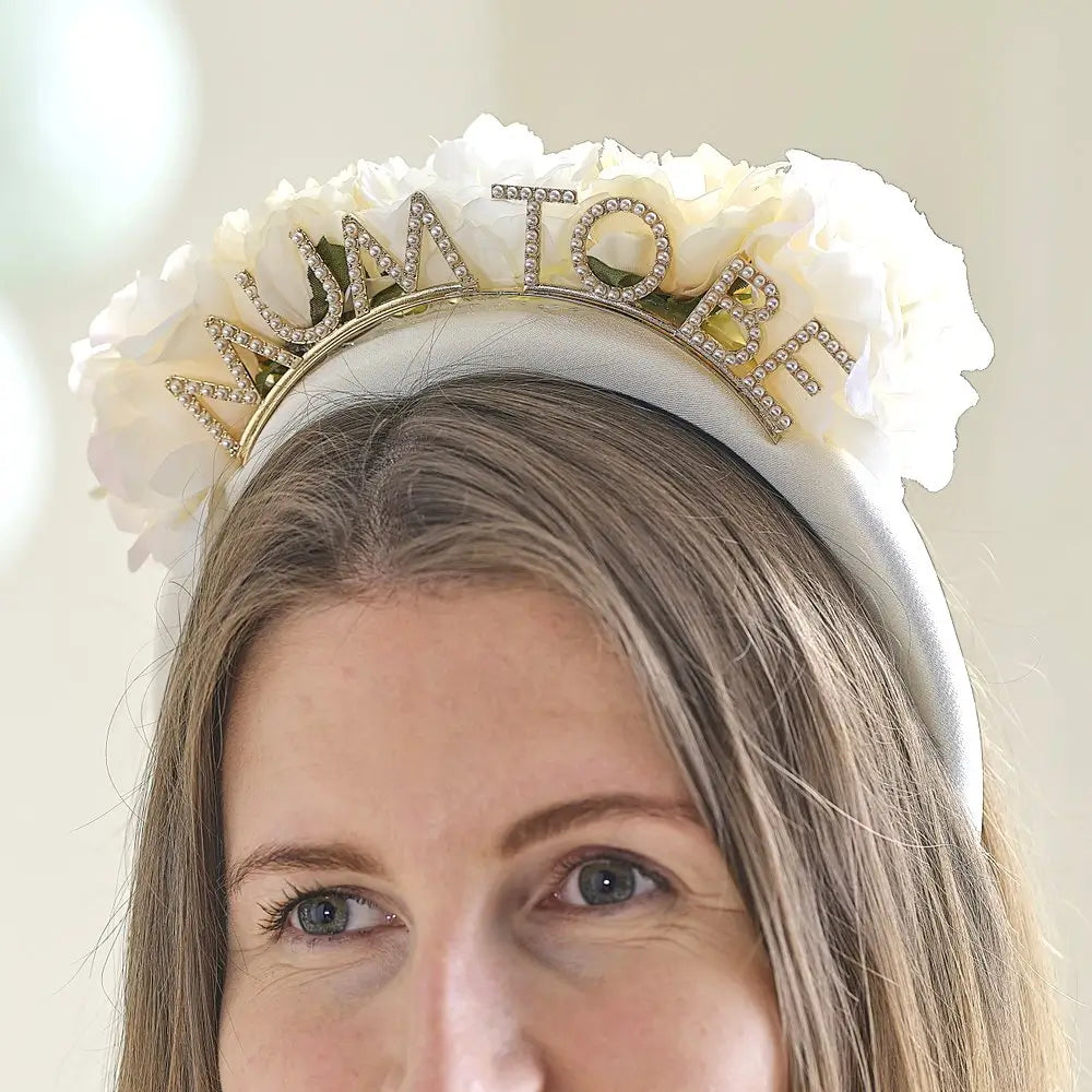 Floral Mum To Be Baby Shower Headband Party Hair Outfit Accessory