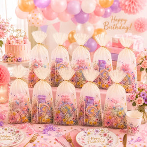 floral party favour bags wildflower print