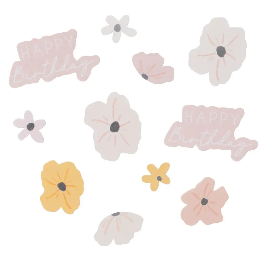 Floral Bloom Happy Birthday Confetti 14g