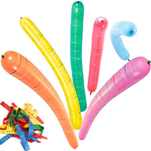 Pack of 12 Assorted Coloured Flying Rocket Latex Balloons.