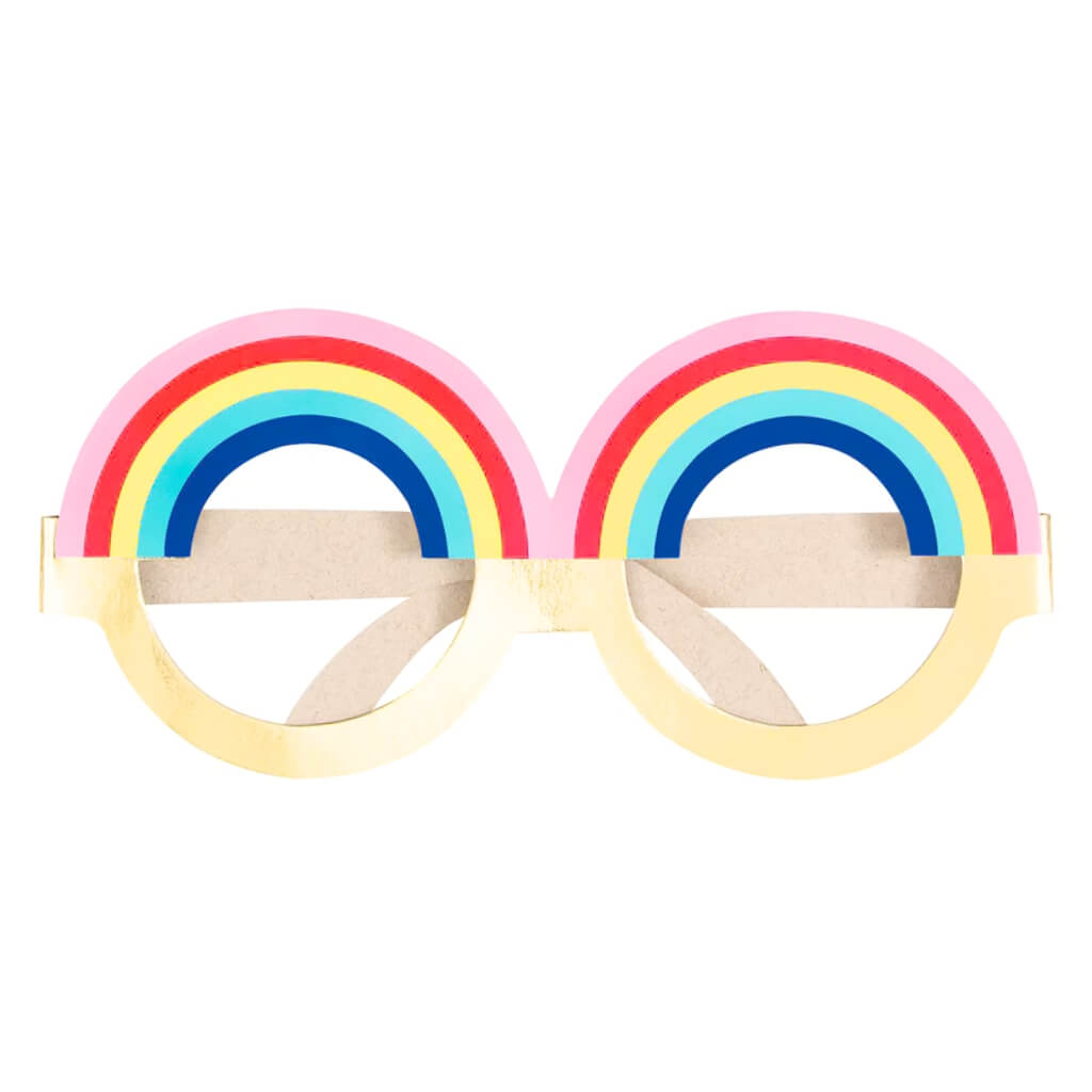 Rainbow Foil Paper Party Glasses 4pk