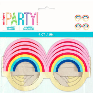 Rainbow Foil Paper Party Glasses 4pk