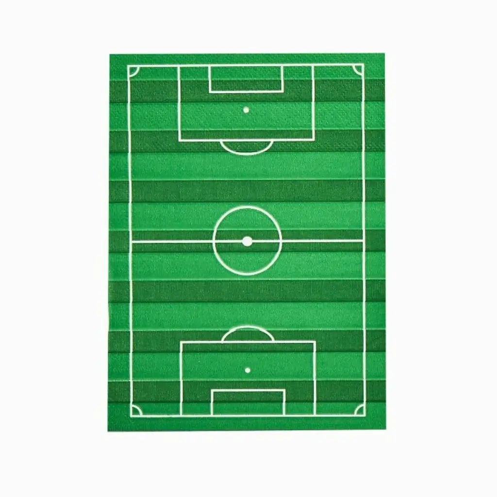 football pitch shaped party napkins green tableware 16 pack
