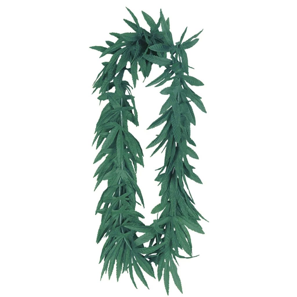 Forest Green Leaf Hawaiian Lei 106cm party outfit accessory