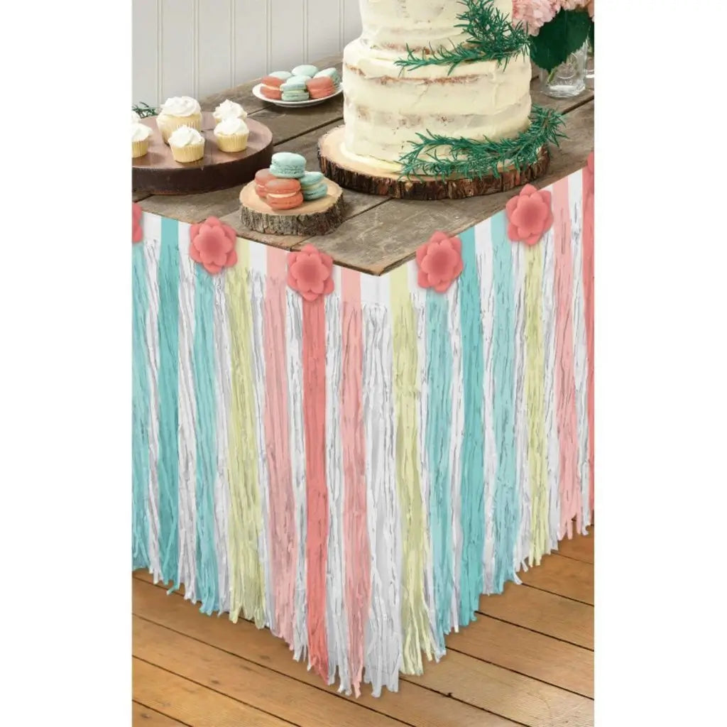 Free Spirit Happy Birthday Table Skirt & Flowers
